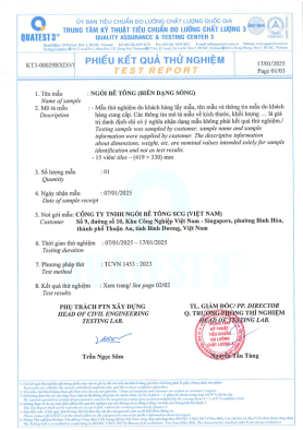 Home 157 Home Phiếu Kết Quả Thử Nghiệm Ngói Bê Tông SCG Mới Nhất
